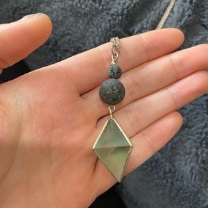 Crystal Necklace with Lava Stones